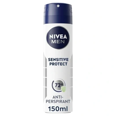 Image of NIVEA Men Sensitive Protect Spray (150ml), Reliable 48H Protection Anti Perspirant for Men, Gentle Deodorant Skin