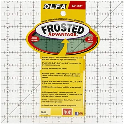 Image of Olfa 9.5 x Inch &quot;The Alternative&quot; Frosted Advantage Non Slip Ruler