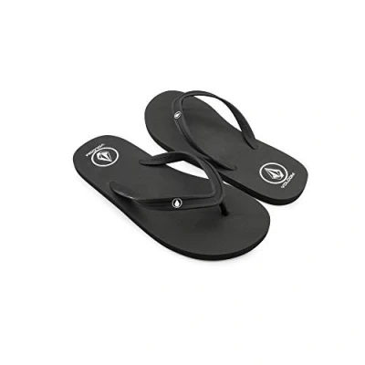 Image of Volcom Men&#039;s Rocker 2 Solid Sandal FLIP Flop, Black, 8 UK