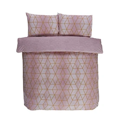 Image of Rapport Home FINEST HOMEWARE CALVIN Shapes Geometric Reversible Duvet Cover Set blush King