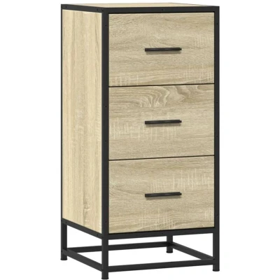Image of vidaXL Sideboard Sonoma Oak 35.5x35x76 cm Engineered Wood and Metal