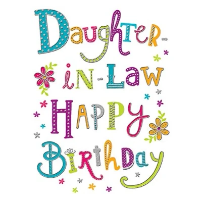 Image of Piccadilly Greetings Modern Birthday Card Daughter In Law 7 x 5 inches