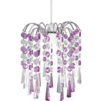 Image of Lightmode Ely Chiseled Droplet Pendant Ceiling Light Lampshade Clear and Plum LMB033
