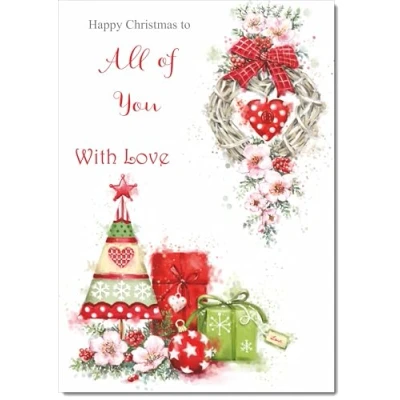 Image of doodlecards To All Of You Christmas Card Heart Decorations Medium Size for with Plain Envelope