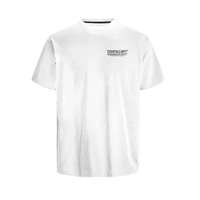 Image of JACK &amp; JONES Men&#039;s Jjolive Tee SS Crew Neck T Shirt, White/Print: scan, L