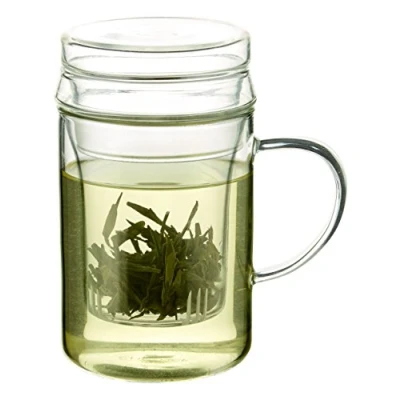 Image of Glass Tea Infuser Mug/Cup with Lid 350ml Chiswick Co