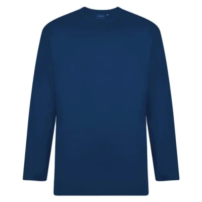 Image of Espionage Plain Long Sleeve T Shirt Crewneck Big Size Kingsize 2 8XL Mens T015LS (UK, Alpha, 6XL, Plus, Regular, Dark Blue)