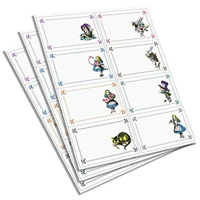 Image of Alice in Wonderland Label Stickers for Gift OR Name Tags