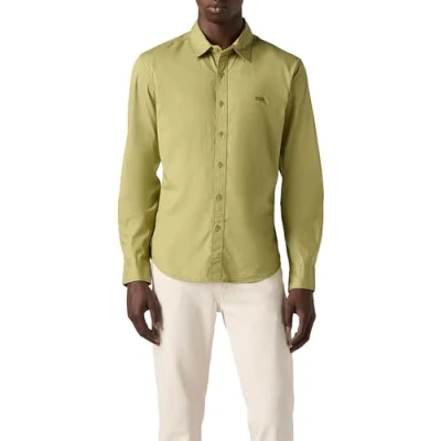 Image of Levi&#039;s Men&#039;s Long Sleeve Battery Housemark Slim Shirt, SAGE, M