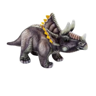 Image of VFM Triceratops Dinosaur Soft Toy Skeleton Body Plush Cuddly Stuffed Cute Plushie, Gifts for Birthday, Valentine&#039;s Day Chirstmas 25cm Grey