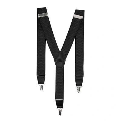 Image of Alanna Jones Men Polka Braces Y Style Stainless Steel Metal Clips One Size Adjustable Suspenders Trouser Dotted Salopette Strong (Black Polka)