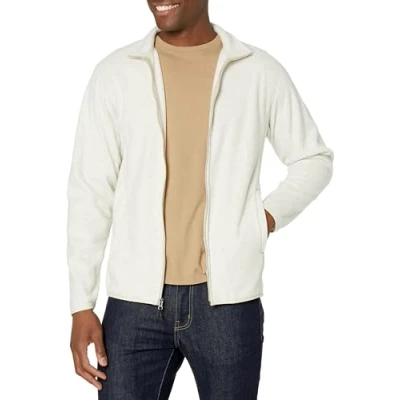 Image of Amazon Essentials Men&#039;s Full Zip Fleece Jacket (Available in Big &amp; Tall), Oatmeal Heather, L