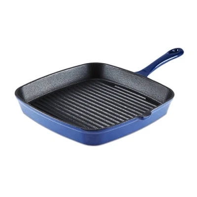 Image of Barbary &amp; Oak Foundry 23cm Cast Iron Grill Pan Limoges Blue