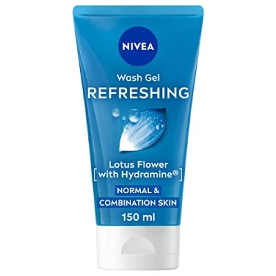 Image of NIVEA Refreshing Wash Gel (150ml), Face with Lotus Flower and Hydramine, Deeply Cleanses Removes Impurities, Skincare Formula,pack of 6