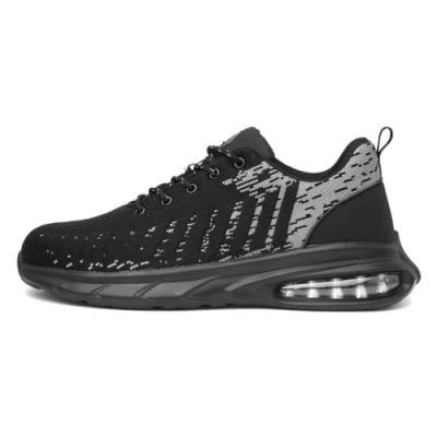 Image of EarthWorks Safety Cement Mens Black &amp; Grey Trainer Size 12 UK