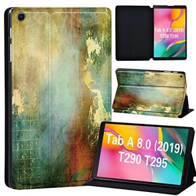 Image of FINDING Case Galaxy Tab A 8.0 2019 T290 T295, Slim Light Cover Stand Hard Shell Folio for inch Tablet Model SM (Wi Fi) T295 (LTE) (Mixed Grundge texture)