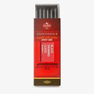Image of KOH I NOOR Negro 3 Hard Drawing Chalks for 5.6mm Diameter 120mm Mechanical Pencil Black