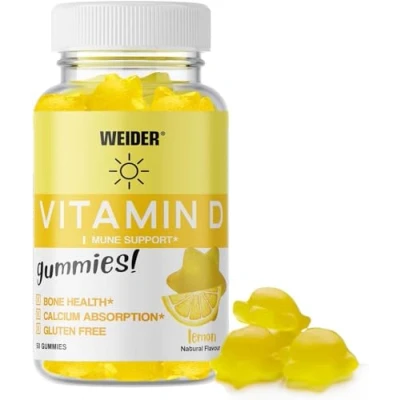 Image of Weider Vitamin D gummies D3 for the immune system and calcium absorption 25 µg per dose gluten sugar free natural flavours 50