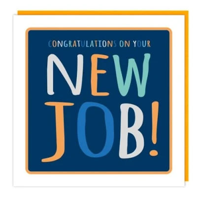 Image of New Job Congratulations Card Modern Colourful Design Special Finishes Made in the UK Eco Friendly