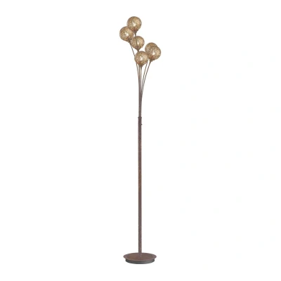 Image of Greta Floor Lamp Rusty Coloured 6xG9
