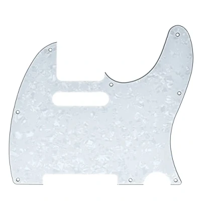 Image of Dopro 8 Hole Tele Guitar Pickguard Scratch Plate for USA/Mexican FD Telecaster White Pearl