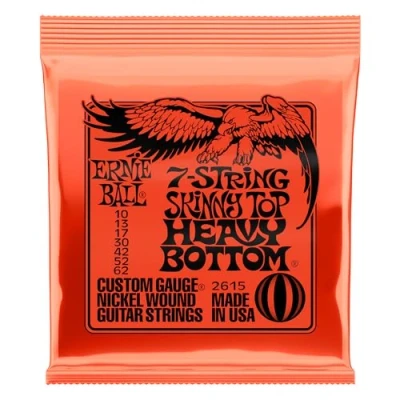 Image of Ernie Ball Skinny Top Heavy Bottom Slinky 7 String Nickel Wound Electric Guitar Strings 10 62 Gauge