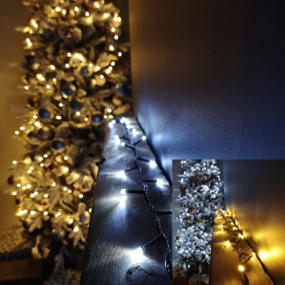 Image of 12m White or Warm Colour Changing String Connectable LED Lights Christmas Decorations