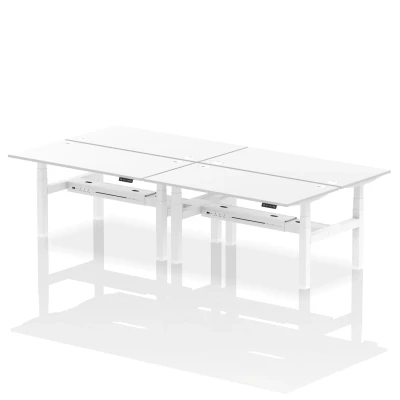 Image of Air B2B 1600x800mm Height Adjustable 4P Bench Desk CP White/White