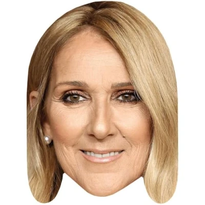 Image of Celine Dion (Smile) Celebrity Mask, Flat Card Face, Fancy Dress Mask