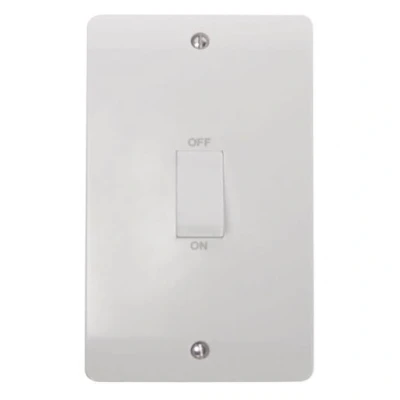 Image of Click Mode 45 A 2 Gang Dp Switch with White Rocker CMA502