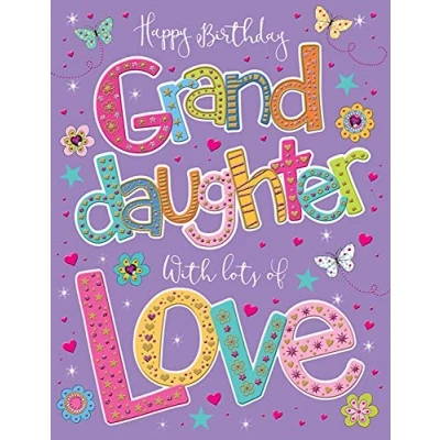 Image of Piccadilly Greetings Regal Publishing Birthday Card Granddaughter,Purple,8 x 6 inches