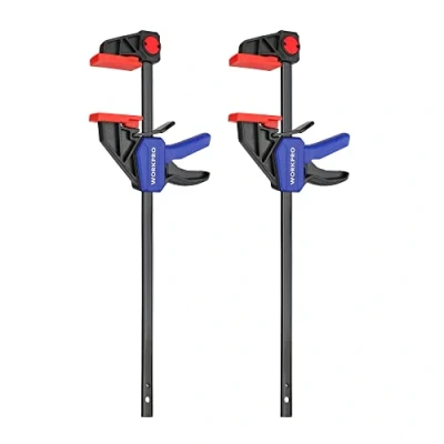 Image of WORKPRO 305mm Ratchet Bar Clamp Set, 440mm Spreader, Quick Release and One Handed Clamp, Ideal for Woodworking DIY Projects, 2 Pack