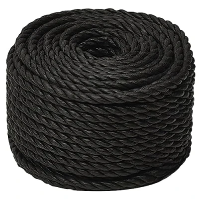 Image of vidaXL Durable Polypropylene Work Rope 20mm x 100m Black, Weather Resistant, High Breaking and Working Strength, Ideal for Indoor Outdoor Use