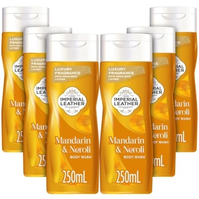 Image of Imperial Leather Mandarin &amp; Neroli Body Wash Shower Gel, Signature Oil Blend, Creamy Indulgent Lather, Luxury Fragrance, Bulk Buy, Pack of 6 x 250ml
