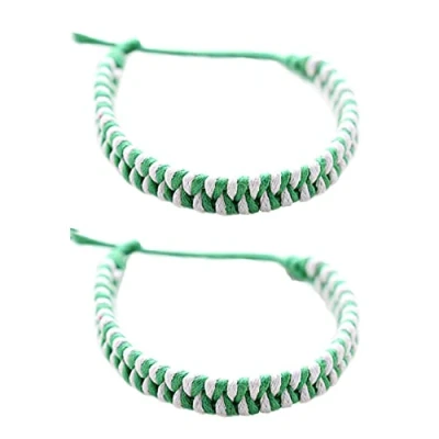 Image of DonDon 2 colourful friendship bracelets Light green and white