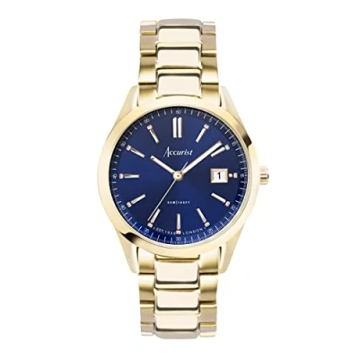 Image of Accurist Mens Everyday 40mm Quartz Watch in Blue with Analogue Display, and Stainless Steel Bracelet 74015