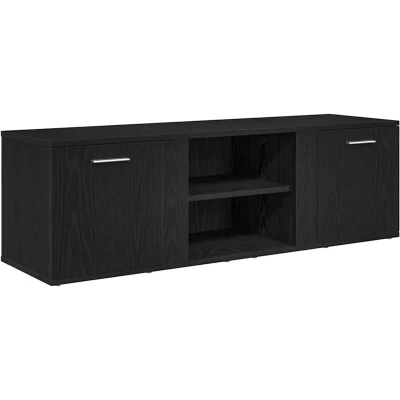 Image of vidaXL TV Cabinet Black Oak 120x34x37 cm Engineered Wood