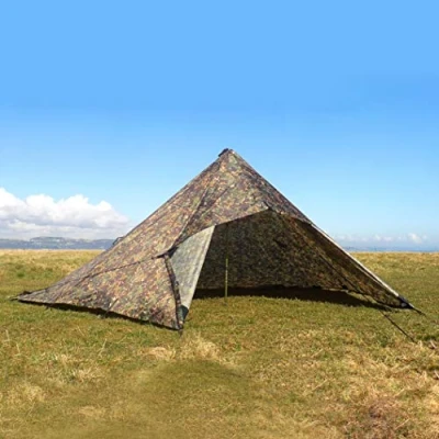 Image of DD Hammocks Tarp 3x3 PRO MC Camouflage Tarpaulin Shelter With Fastening Clips And Pole Eyelets For Hammock Camping Outdoor Shelters