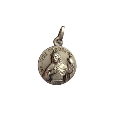Image of 925 Sterling Silver Saint Jude Thaddeus Medal Patron of Impossible Cases (ST.Jued Half Bust)