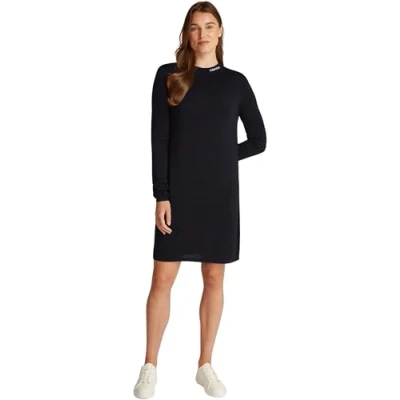 Image of Calvin Klein Women’s Smooth Yarn Knee Length Jumper Dress, Black (Ck Black), L