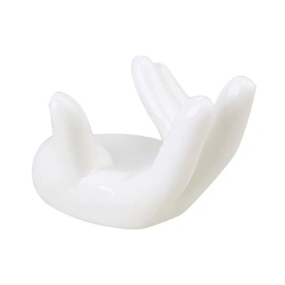 Image of Yibuy White Porcelain Ocarina Display Accessories Ceramic Hand Stand for Music Lovers