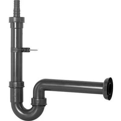 Image of Cornat Rezyklat Device Odour Trap 1 1/2 Inch x 40 mm with Spout and Wall Mount Made from Recycled Plastics in Germany Quality/Device Siphon / T355004R, Black