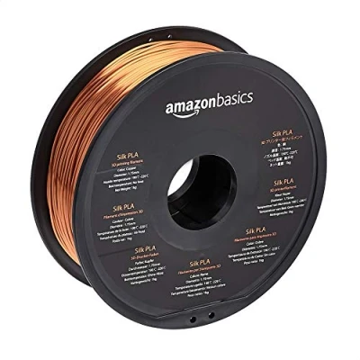 Image of Amazon Basics 3D Printer Filament, 1.75 mm, 1 kg Spool (2.2 lbs), Silk Copper