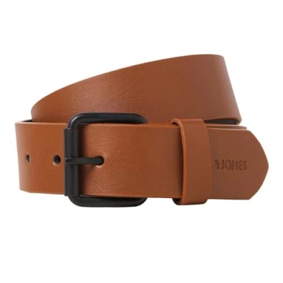 Image of JACK &amp; JONES Men&#039;s Jacivan Synthetic Belt, Cognac, 90