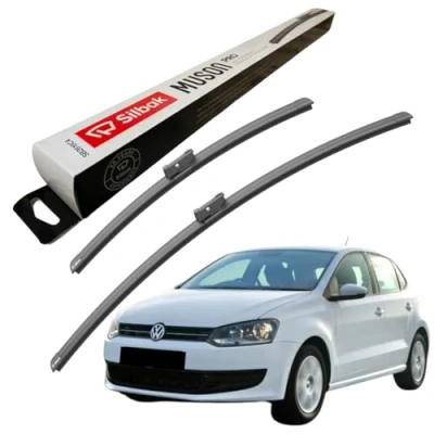 Image of Silbak Windscreen Wipers, fits for VW (VOLKSWAGEN) POLO (06/2009 ONWARDS) Front Wiper Blades, 600mm/400mm