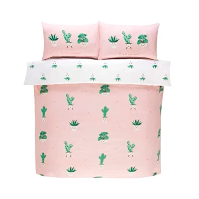 Image of Rapport Home Microfibre Pastel Coloured Double Bedding Set Reversible Non iron Set, Pink