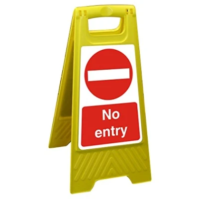 Image of Seco No Entry Floor Standing Sign, 300mm x 600mm Polypropylene