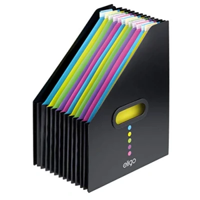 Image of Snopake Eligo Portrait Desk Expander/Organiser 13 Part Black [Pack of 1] Ref: 15171