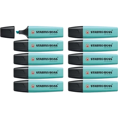 Image of Highlighter STABILO BOSS ORIGINAL Pastel Pack of 10 Touch Turquoise