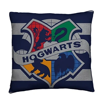 Image of Harry Potter Character World Official Square Cushion Pillow, Super Soft Reversible 2 Sided, Brave Hogwarts Design, Perfect for the Bedroom, on Sofa 40 x 40cm
